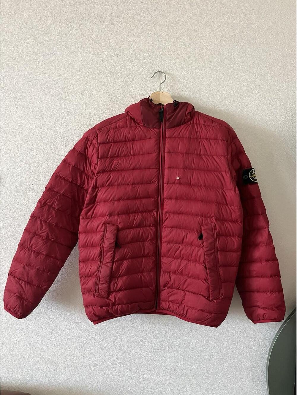 Stone Island Down Puffer Hooded Jacket Red⁠
